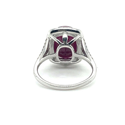 18CT WHITE GOLD RUBY AND DIAMOND COCKTAIL RING