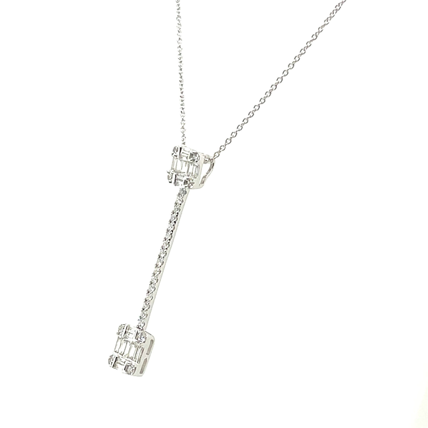 18CT WHITE GOLD DIAMOND PENDANT AND NECKLACE