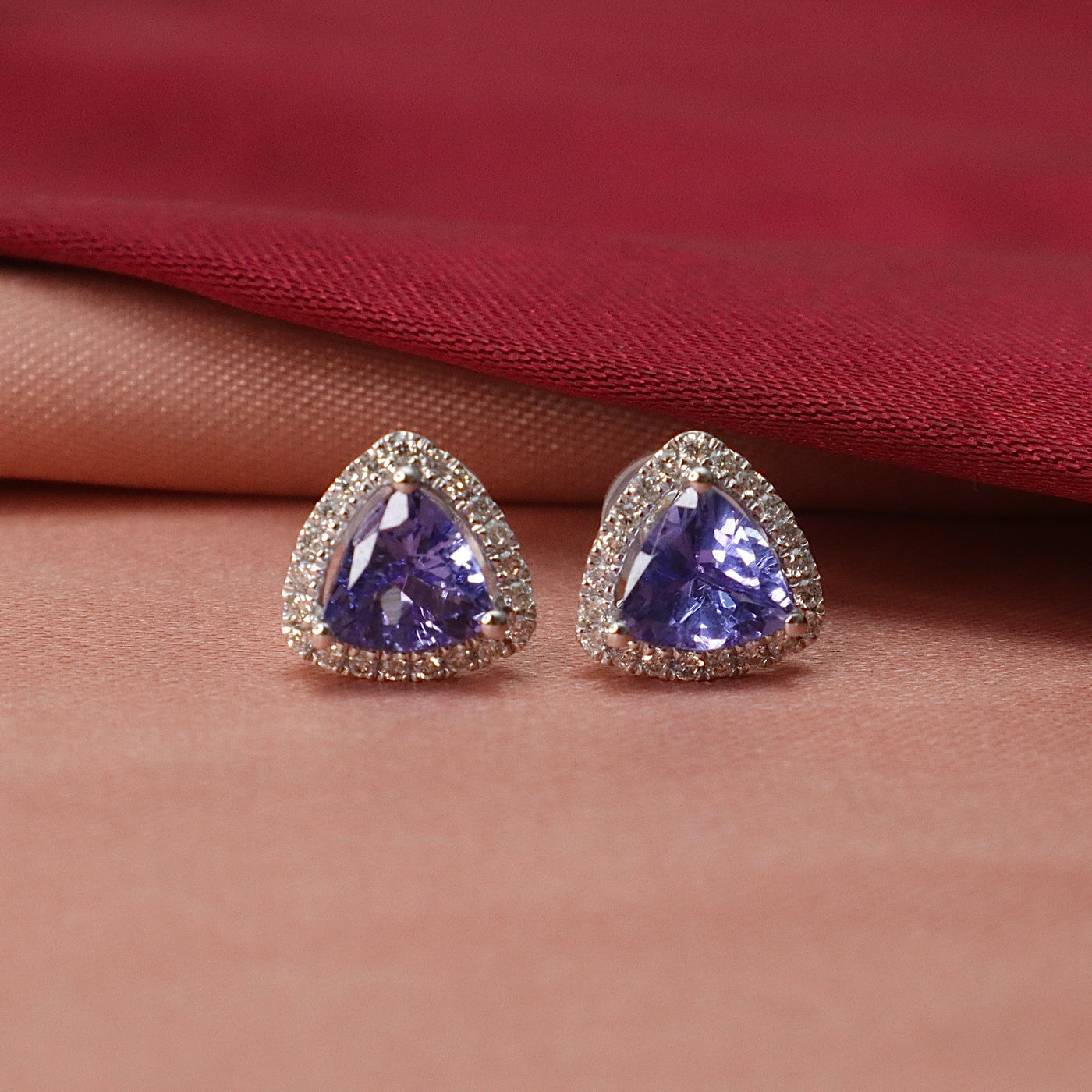 Tanzanite and Diamond Stud Earrings